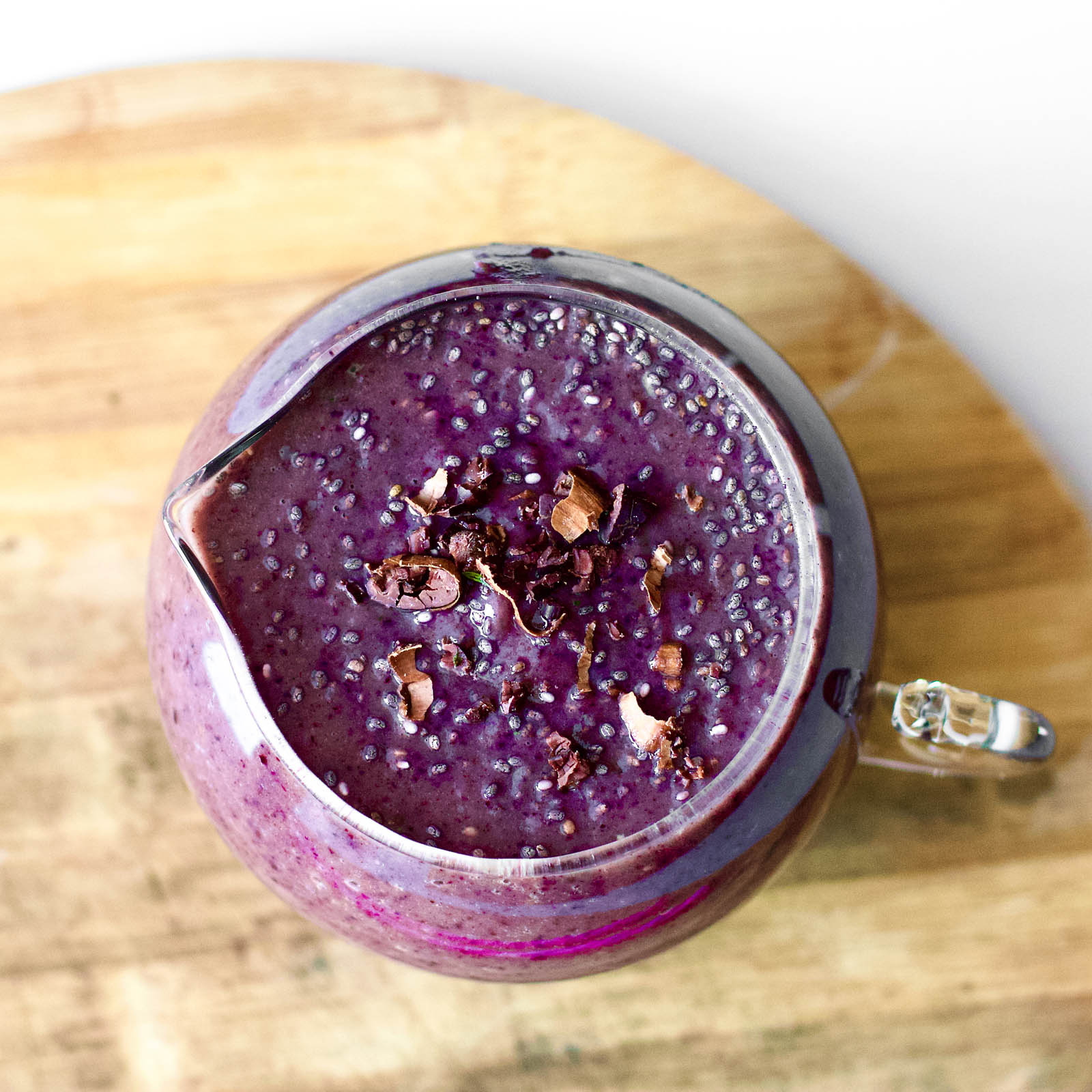 One serving of Purple Rain Smoothie, top-down view