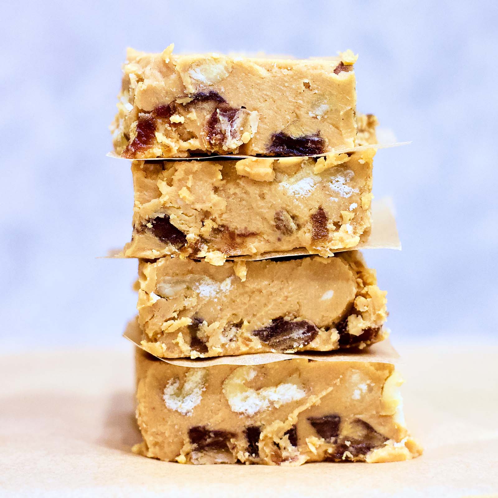 Stack of four Delicious Cashew Butter Fat Bombs