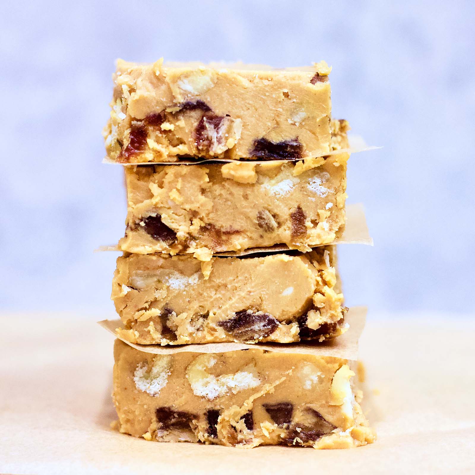 Stack of four Delicious Cashew Butter Fat Bombs