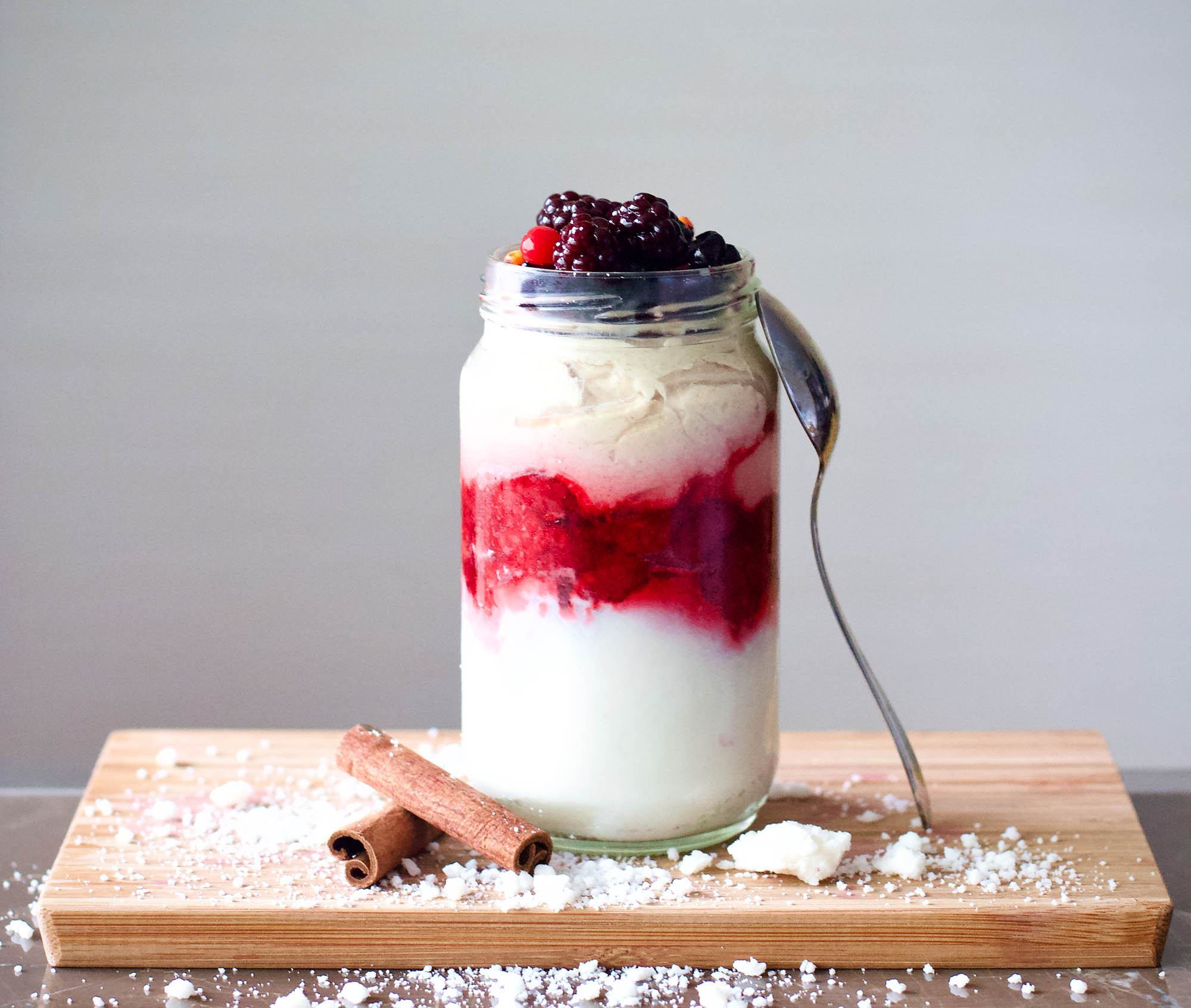 Coconut, Berries and Whipped Cream Parfait