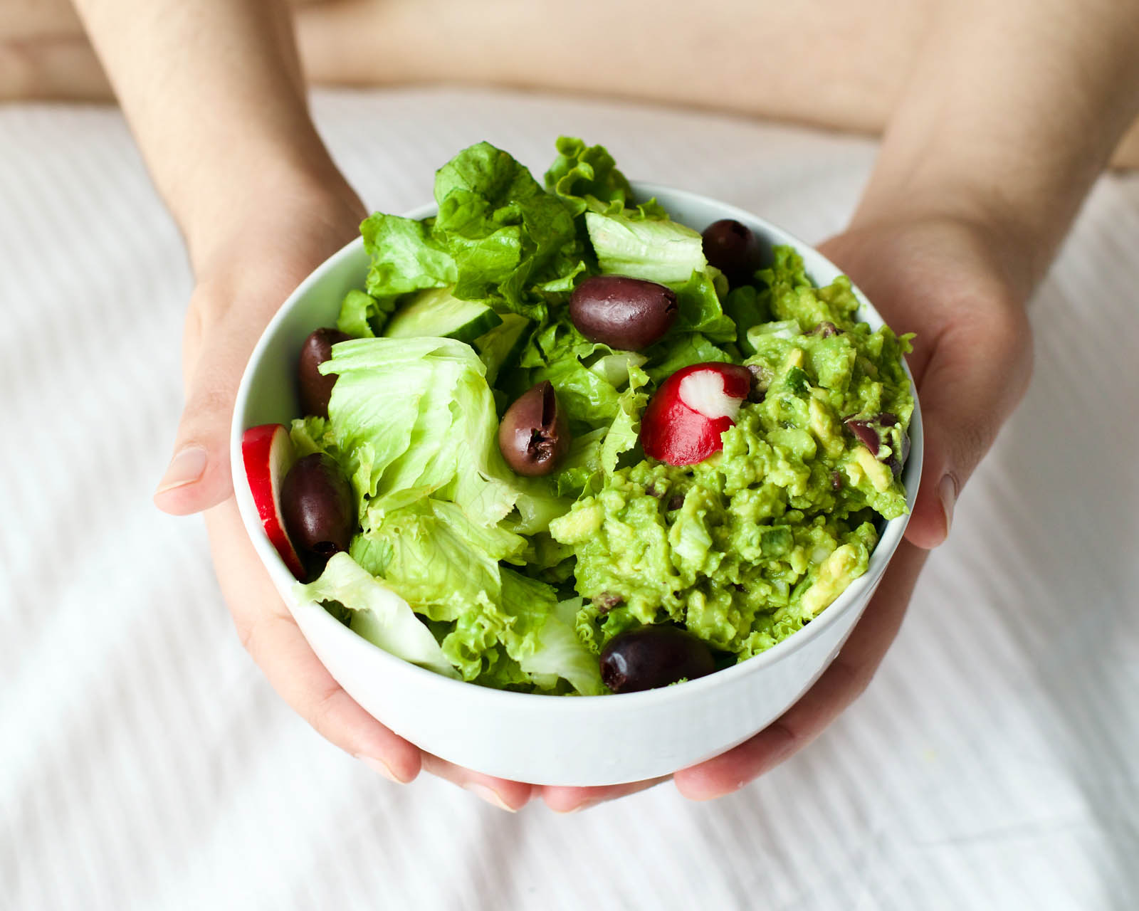 Bowl with Delicious Guacamole Summer Salad