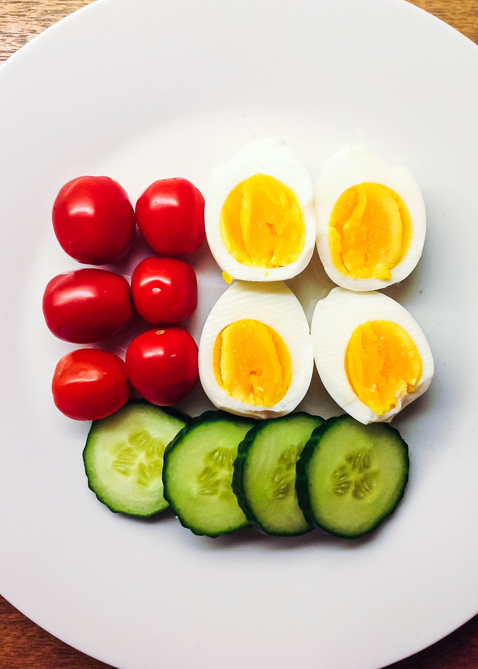 Close-up shot with a plate of Simple Vegetarian Keto Breakfast Reinvented, top-down view