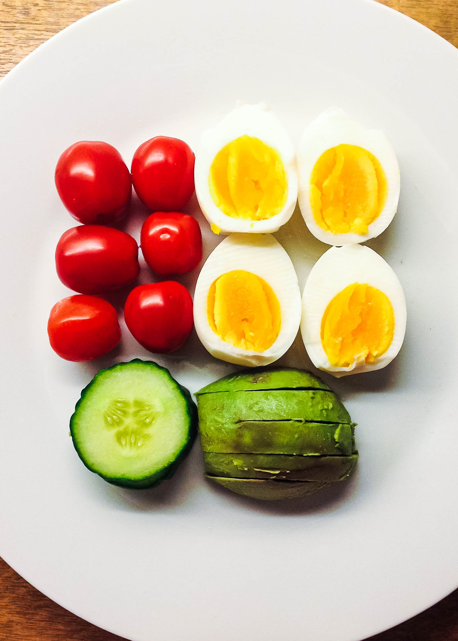 Close-up shot with a plate of Simple Vegetarian Keto Breakfast Reinvented, top-down view